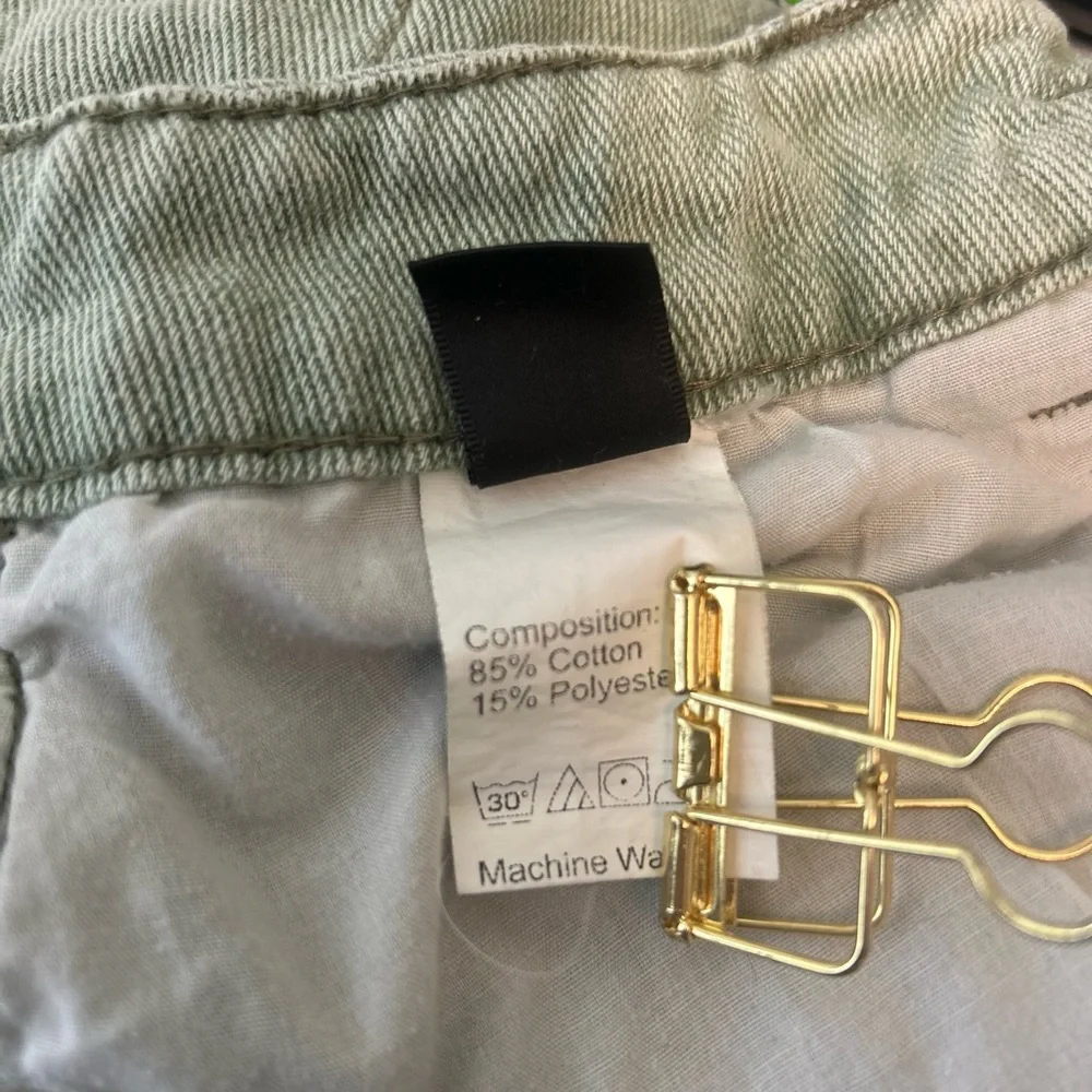 SHEIN wide leg Green Denim Jeans pockets S - Picture 10 of 10